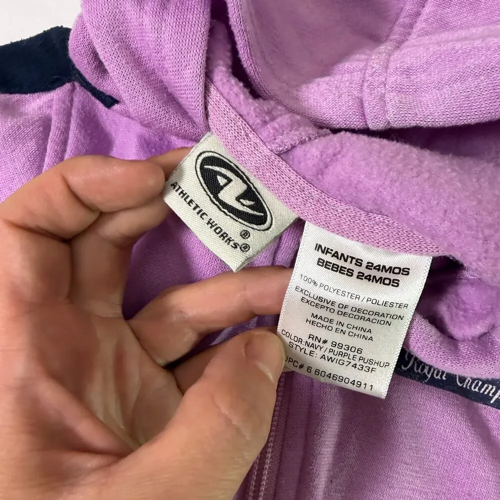 Vintage Y2K Athletic Works Royal Champ Purple Athleisure Tracksuit Jacket Sz 24m